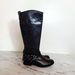Frye Black Tall Moto Boots 6 NWT